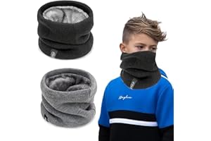 ARROMI 2 PCS Kids Snood, Kids Neck Warmer, Neck Warmer Kids, Kids Scarf, Neck Warmers, Winter Scarf Face Masks for Girls and Boys Skiing Running Outdoor Accessories Childrens