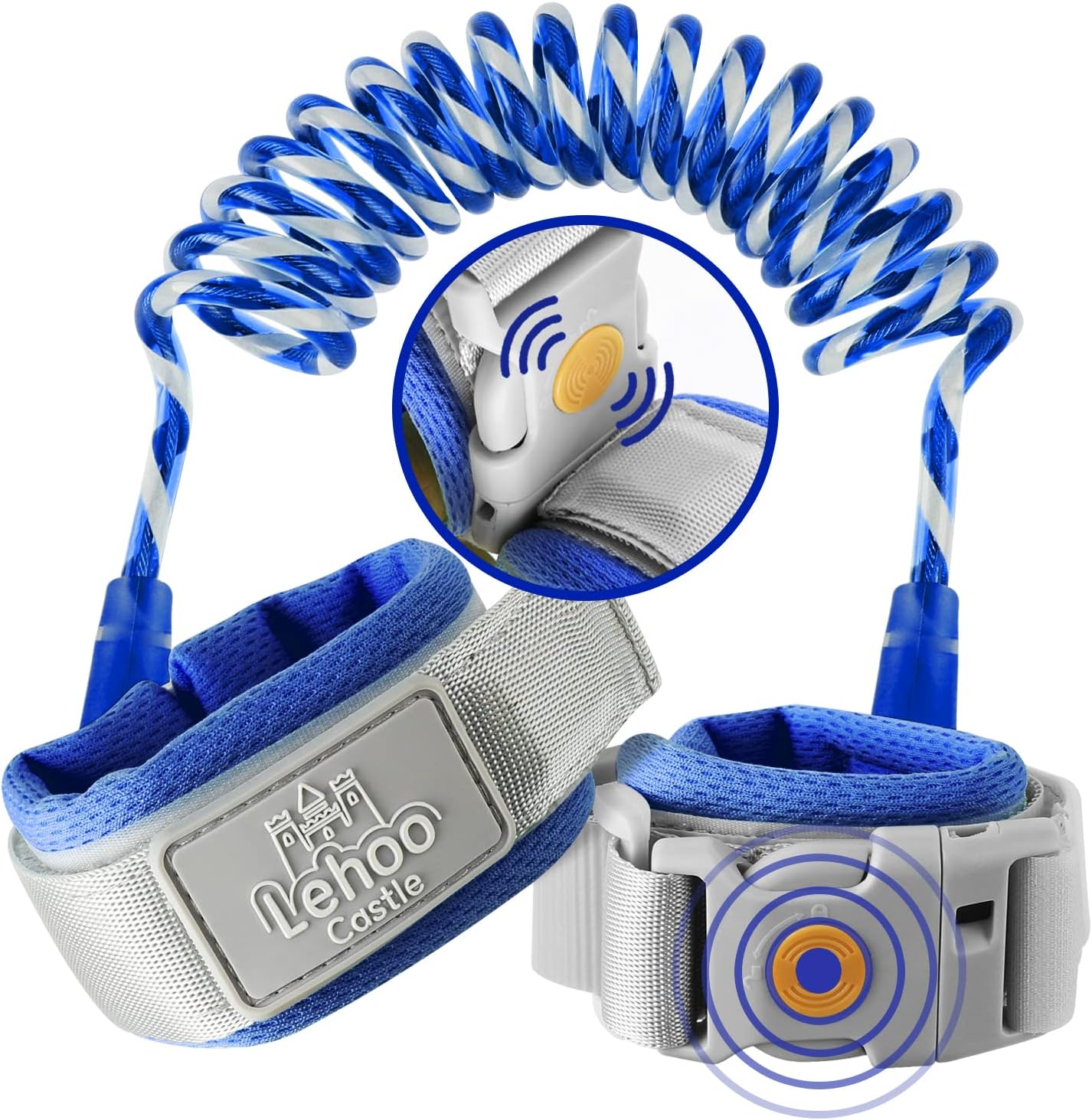 Lehoo Castle Correa para Niños Antiperdida, Arnés de Seguridad para Niños con Bloqueo de Inducción, Correa de Seguridad para Niños, Anti muñeca perdida enlace para niños (Azul oscuro)