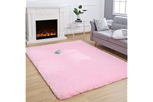 MARATIP Puszysty dywan do salonu duży rozmiar nowoczesny salon dziewczyna miękki puszysty dywan do sypialni (różowy, 120 x 160 cm)