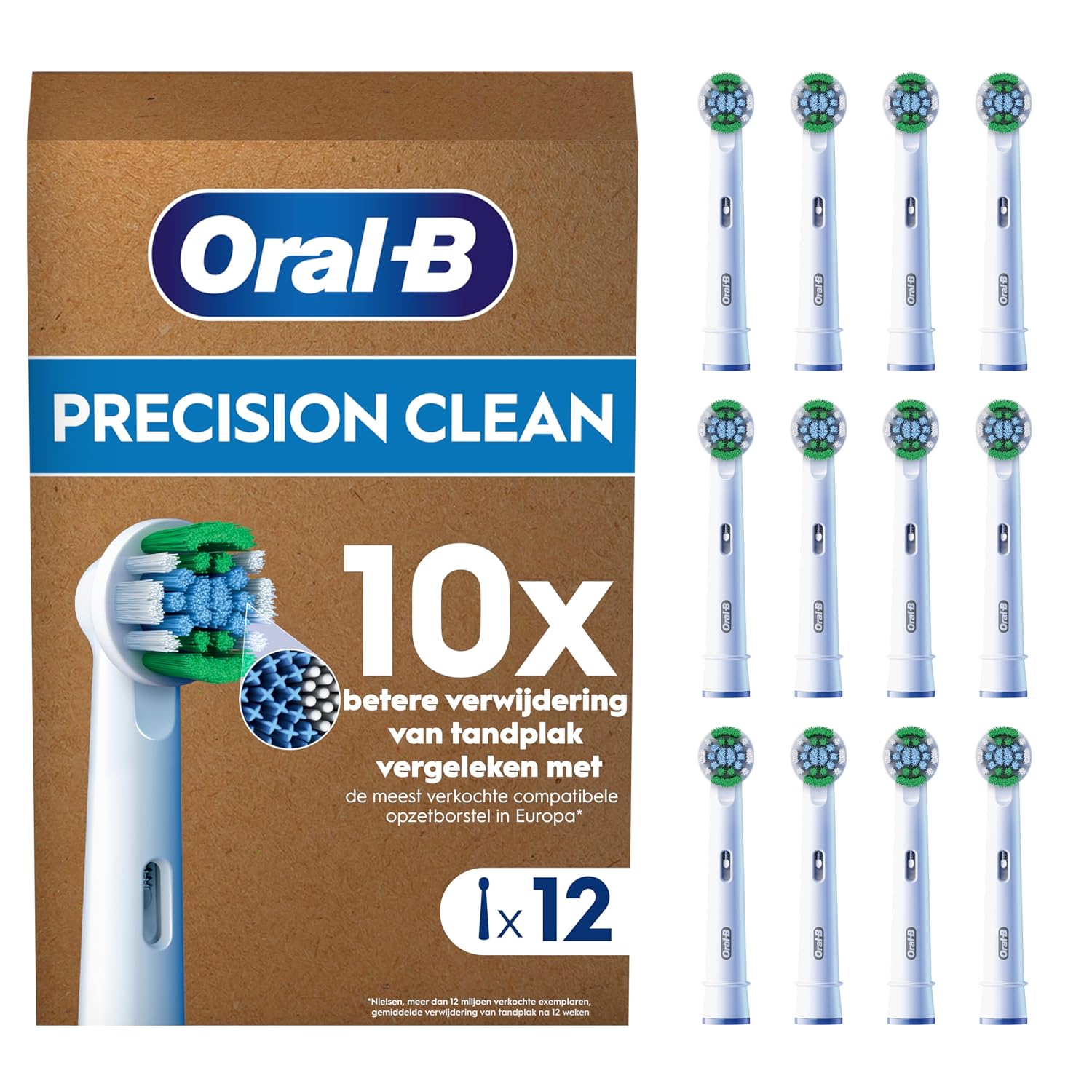 Oral-B Pro Precision Clean Opzetborstels, Set Van 12, Past In Brievenbus