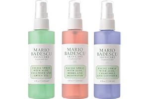 Mario Badescu C-M9-087-01 Spray Viso, Illuminante, Set da 3 Pezzi, Lavanda, Cetriolo e Rosa, 118 ml