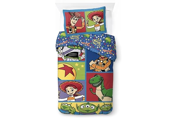 Jay Franco Disney Toy Story Kids Påslakanset - ultramjuk 100 % bomull sängkläder med örngott, officiellt licensierad produkt, blå, 2 delar för enkelsäng
