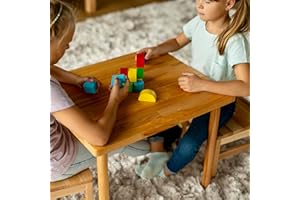‎STABOOS Staboos Kindertisch aus massivem Buchenholz - Bio geölter Vollholz Tisch Kinder - Montierter Maltisch und Basteltisch - Für Kinder ohne scharfe Kanten - Natur Bio geölt