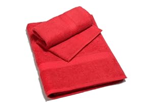 Caleffi Coppia Spugna Asciugamani 1+1 (ospite+Asciugamano) col. Rosso