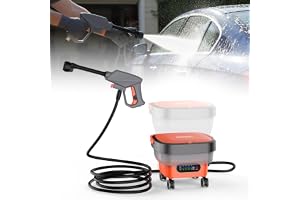 Porodo Cordless Pressure Washer, Battery Powered, Foldable Portable Carwash, 15L Water Tank, Adjustable Pressure Settings, 3m Hose, Pressure Cleaner for Car, Floor & Garden Cleaning