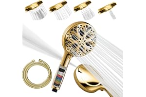 SparkPod Zestaw głowicy prysznicowej i węża, wysokociśnieniowa głowica prysznicowa z filtrem i 10 ustawieniami natrysku, luksusowe ręczne głowice prysznicowe o dużej mocy 12,7 cm z dyszami