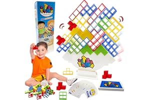 PQKL-party Tetra Tower Balance Game, Swing Stack High Child Balance Toy, Tetra Tower Stacking Game, Tetra Tower Game, Tetra Tower Puzzle Board Table Games, Assembly Bricks Gift for Kids Adults Elder