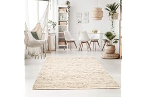 Taracarpet Handweb-Teppich Oslo Wolle im Skandinavischem Landhaus Design Wohnzimmer Esszimmer Schlafzimmer Flur Läufer beidseitig verwendbar 160x230 cm Sand Multi