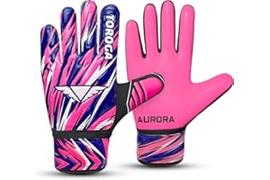 TOROGA Football Goalkeeper Gloves For Boys, Kids Children Youth Soccer Goalie Gloves with 4mm Latex Finger Spine Protection Super Grip Palm Goalkeeping Gloves
