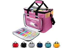 HOSHIN Bolsa Labores, Honshin Bolsa para Accesorios de Costura Portátil para Crochet Guardar Lanas y Agujas Proyectos(Morado)