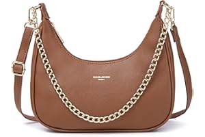 David Jones - Damska torba na ramię z paskiem na ramię w kształcie banana - sztywna torba z łańcuszkami ze skóry PU noszona pod ramieniem - modna torba na ramię