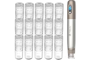 LAZZYBEAUTY Cartouches de Remplacement Nano-S pour Stylo Microneedling Hydra.pen H3 & H5, Jetables, Infusion de Sérum, Accessoire Soin de la Peau (Nano-S, 15 pcs)