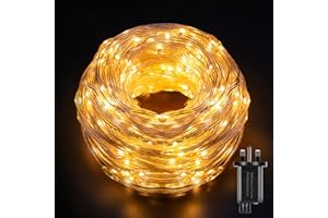 GlobaLink Rope Lights Outdoor, 25M/82FT 500Leds Christmas Rope Lights, IP65 Waterproof Led Tube Light with 8 Modes, Mains Powered Christmas String Lights for Xmas Tree Indoor Garden Fence Decoration