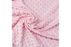 Panini Tessuti, Tessuto Minky Dots Peluche - Venduto al Mezzo Metro a Partire da 50 CM (Lunghezza) x 150 CM (Larghezza Fissa) - Prima Infanzia - Abbigliamento Bambini - Handmade