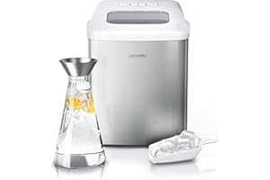 ‎ARENDO Arendo - Eiswürfelmaschine Edelstahl - Eiswürfelbereiter Edelstahl - Ice Cube Maker Maschine - Eiswürfelautomat - mit Kühlung - Eiswürfel Größen Klein, Groß - ABS - BPA frei