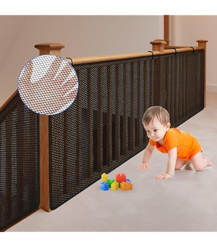 Filet De Sécurité Blanc Pour Enfants, Filet De Protection Extérieur Pour Escalier, Balcon, Clôture Sans Nœuds