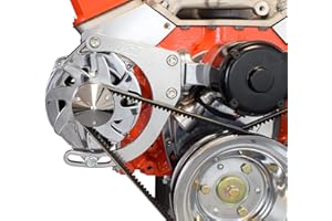 ICT Billet SBC Alternator Bracket Adjustable Electric Water Pump Small Block 350 Chevy Mount Kit 305 327 350 5.0L 5.7L Compatible With Chevy Long Water Pump V Belt 551672E