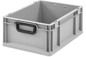 aidB Transportbox NextGen Portable Duo Eurobox mit handlichen Koffergriffen 400x300x170 mm, Transportkoffer mit Griffen