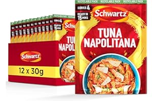 Schwartz Tuna Napolitana Recipe Mix 30 G | Serves 4 | Pack of 12 | Rich and Creamy Taste | Simple, Easy, Quick and Flavourful Pasta Dish | With Sweet Tomato, Aromatic Parsley and Oregano