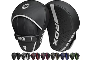 RDX Pattes d'ours Boxe MMA Incurvé Art Martiaux Bouclier Pao Muay Thai Kick Boxing Bouclier de Frappe Maya Hide Cuir Kara Cible D'entraînement Mitaines Focus Pads Sports de Combat Taekwondo Noir