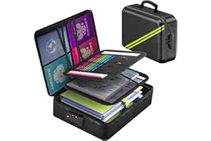 NOTEZMATE 5400℉ Fireproof Document Bag with Code Lock,14.2''×10.6''×4'' Large Portable & Lightweight File Document Organizer Box Water Resistant,8-Layer Fibreglass Fabric for Home Office Organiser