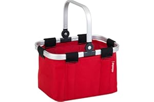 Theo Klein 9661 reisenthel Einkaufskorb "carrybag mini", rot I Kaufladen-Zubehör mit Aluminiumrahmen und klappbarem Bügel I Maße: 25 cm x 17,5 cm x 16,5 cm I Spielzeug für Kinder ab 3 Jahren