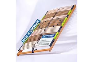 DaMi 7-Zonen Lattenrost Relax NV 140x200cm I mit 6 Härtestufen, Made in Germany, Buche & Birke, 42 Federholzeisten, Bett Lattenrahmen zur Selbstmontage, Bettrost extrem hochwertig & stabil