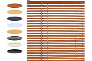 Lister Cartwright 25mm PVC Venetian Blinds Windows Blind Easy Fit Child Safety Included (Dark Wood Textured, 117 cm Width x 160 cm Drop)
