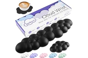 Sushret Wolke Handballenauflage Tastatur, Ergonomisches Wolke Handauflage Tastatur Mit Pu Leder Memory Schaum, Niedliche Tastatur Handgelenkstütze Für Pc/Gaming/Handpolster/Computer – Schwarz