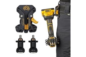 Spider Tool Holster - Pro Tool Holster + Two Driver Pins - Upgraded, Self Locking Multi Tool Holder with Ambidextrous Thumb Lock - Compatible with All Major Drill and Driver Brands