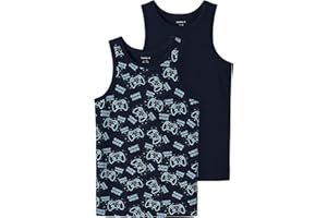Name it kids Boys' Nkmtank Top 2P Sapphire Game Noos (Pack of 2)