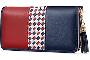 Jocose Moose Portafoglio da donna in pelle, portafoglio multicolore 12 scomparti per carte e taschino portamonete, portafoglio grande capacità con tasca da polso e portacellulare