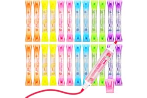 VICHOS Gadget Compleanno Bambini, Regalini Fine Festa Compleanno-Evidenziatore a doppia punta per caramelle (24 pezzi), Evidenziatori, Set Evidenziatori, Fluo Party Décoration