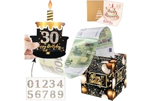 HUMTEOXI Prezenty pieniężne Urodzinowe pudełko niespodzianek, prezent pieniężny DIY z 3D kartkami urodzinowymi Pudełko prezentowe na urodziny dla dzieci i dorosłych, rodziców, bliskich