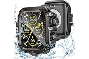 Kamita Waterproof Armor Case for Apple Watch Series 11/Series 10 46mm with Back Cover, 360° Rugged Protective Bumper Cover with Tempered Glass Screen Protector Film for iWatch 46mm (Black-Graphite)