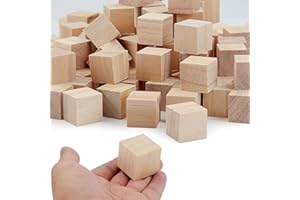 PYROCLASIA 40 Pezzi Cubo Legno 30 x 30 mm Cubi Legno Cubetti Legno Blocchi di Legno Legno Fai da Te Legno da Intaglio Cubi Polistirolo Pezzi di Legno Ship Cube per Francobolli Numeri Artigianato Alfabeto Puzzle