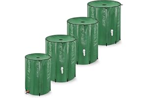 XINZI Récupérateur d'eau de pluie, pliable, 200 l, portable, avec robinet et drainage, pour recueillir l'eau de pluie (vert)