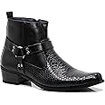 Enzo Romeo WT10 Men's Western Cowboy Motorcycle Ankle Boots black Size: