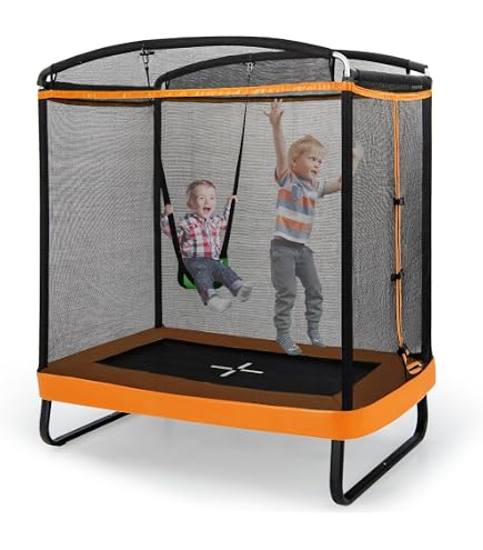 Trampolino Elastico per Bambini, 3 in 1 con Altalena e Barra per Trazioni, Rete di Sicurezza, Interno ed Esterno, Idea Regalo per Bambini 3+ | Leroy Merlin