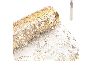 SWAWIS Tischläufer Glänzend Gold 30cmx20M Tischläufer Rolle Hochzeit Tischband Geburtstag für Tischdeko Hochzeit Valentinstag Geburtstag Taufe Deko