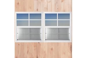 Shineforu 21" x 27" Shed Windows 2 Pack,Small Windows with Tempered Glass - Flush Mount | Ultimate Choice for Chicken Coop, Greenhouse, Garage, Playhouse