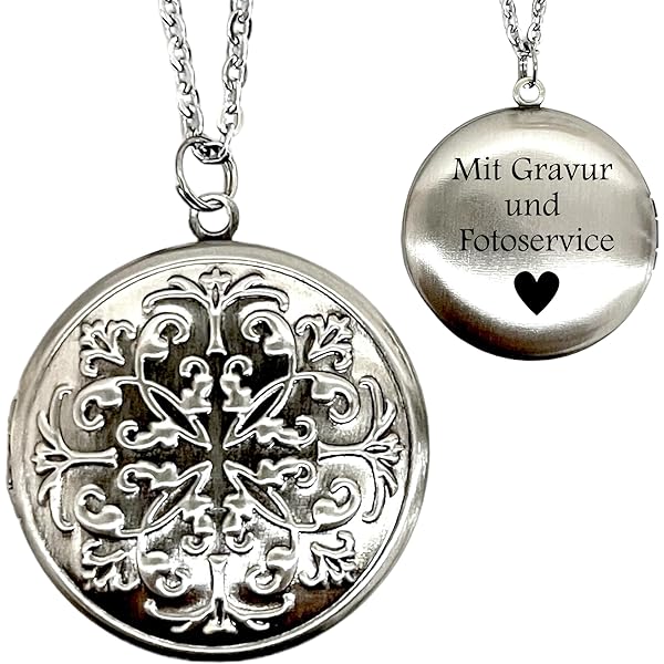 Clever Jewellery Set Silver Pendant Oval Locket 21 Mm Matt And Shiny - View #4