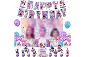 JOAAZAR Dem-ons H_Hunters Geburtstags Deko,Dem-ons H_Hunters Merch mit Happy Birthday Banner,Buchstabenballons und Dämonenjäger Tortenaufsatz für Partydekorationen,Party Dekoration für Adventskalender 2025