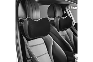 Big Hippo Lot de 2 paires de coussins d'appui-tête de voiture, en mousse à mémoire de forme, 100 % mousse à mémoire de forme et housse amovible respirante, convient pour adultes et enfants