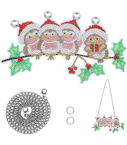 DIY 5D Diamant Malerei Set – Schneemann Fensterbild Mit Kette Zum Aufhängen | Weihnachtsdeko Selbst Gemacht