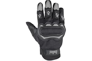 Steelbird Full Finger Bike Riding Gloves with Touch Screen Sensitivity at Thumb and Index Finger, Protective Off-Road Motorbike Racing (Large, Black Grey)(Polyester, Cycling)