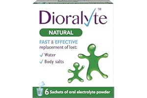 Dioralyte Natural - Fast and Effective Supplement Treatment for Reducing Dehydration and Replacing Electrolytes (mineral salts) of Lost Body Water and Salts- Natural - 6 Sachets