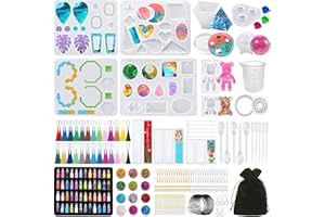 IGUGI Molde Silicona Resina,Moldes de Resina Epoxi,con Moldes para Marcapáginas de Silicona,para Hacer Colgante,Joyería,DIY