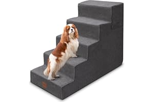 TRHILLSBRAD Schody dla małych psów, 3-stopniowe schody dla psów do wysokich łóżek i kanap, antypoślizgowe schody dla zwierząt domowych, dla małych psów i kotów, legowisko dla psa, szare