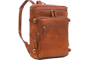 STILORD 'Alvar' Plecak Biznesowy Mêski Skórzany z Przegrod± na Laptopa do 15,6' Plecak do Pracy Plecak na Laptopa Prawdziwa Skóra, Kolor:maraska - br±zowy